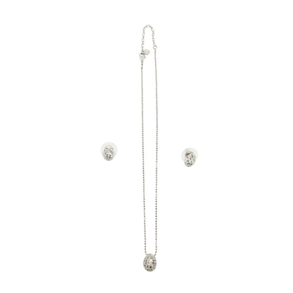 Swarovski Born Set Earrings and Necklace in Silver Metal